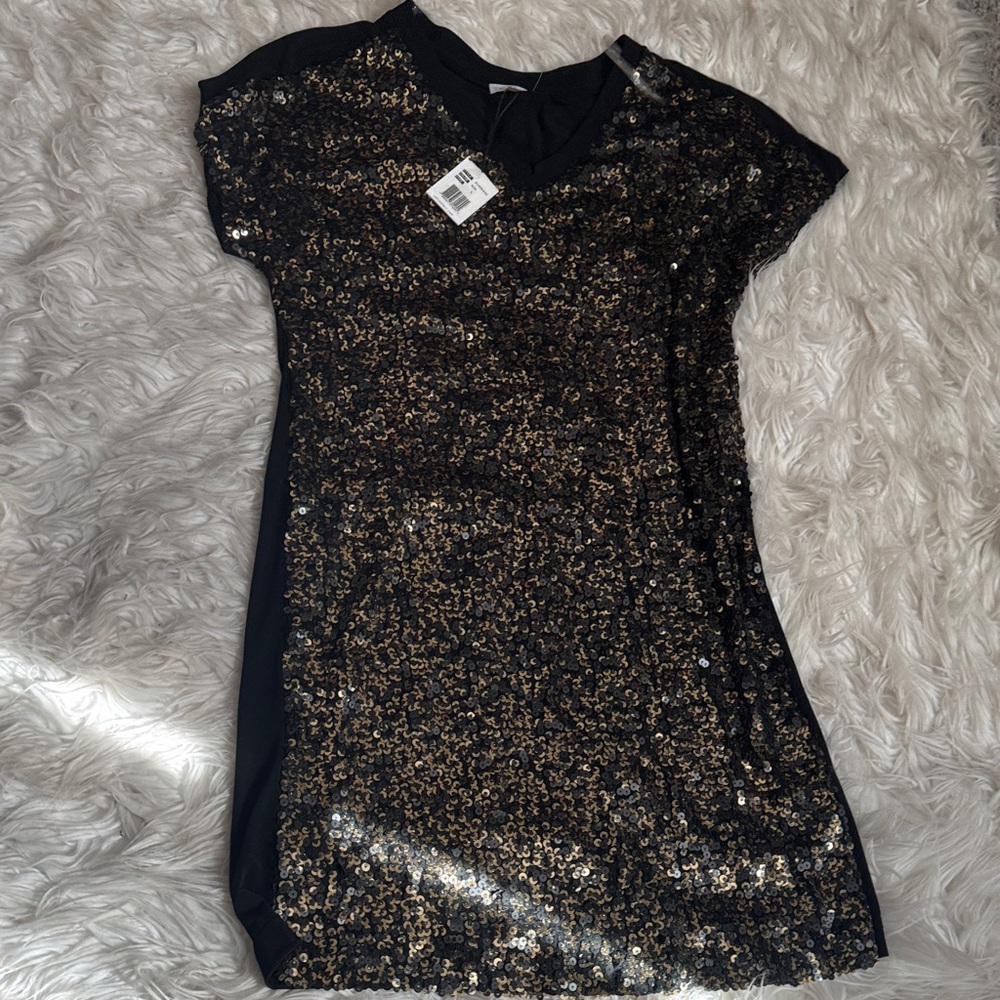 Black and Gold Sequin Dress Calvin Klein NWT never worn Large